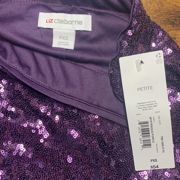 Liz Claiborne Purple Sequin Midi Skirt - Picture 5 of 6